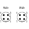 M12D Mâle Droit/M12D Mâle Droit; Câble TPE UL/CSA Blindé Bleu Eth. 2m