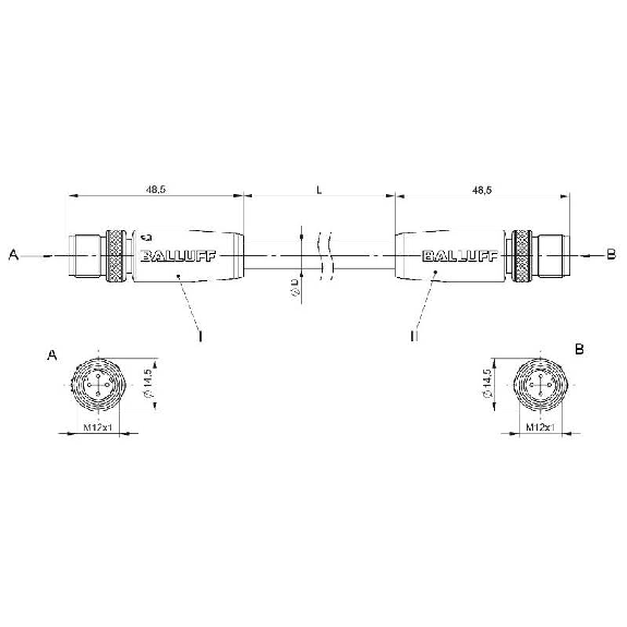 M12D Fem Droit 4p/M12D Mâle Droit 4p; Profinet; PUR Vert Cpc 5m-Lire la description
