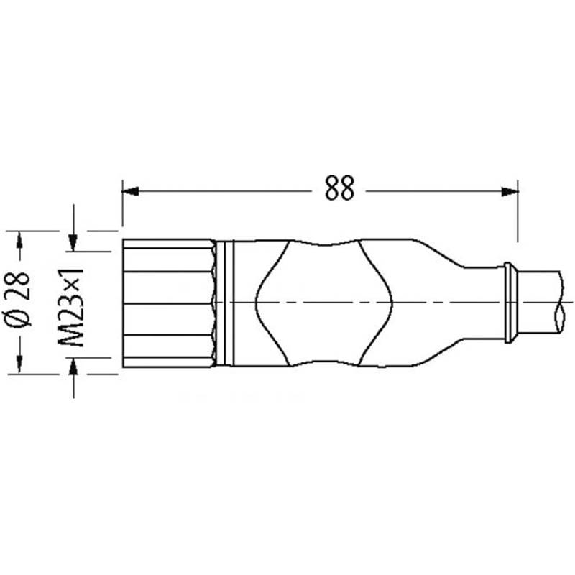 M23 Fem Droit 12p; Câble PUR/PVC 8x0.34+3x0.75 Gris Cpc 25m-Lire la description
