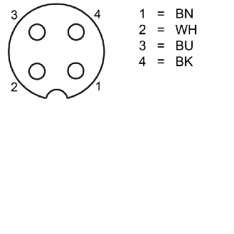 M12A Fem Droit 4p; Câble PUR 4x0.34 Cpc 5m-Lire la description