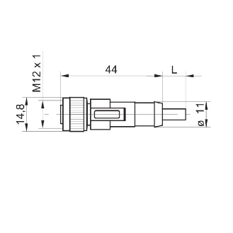 M12A Fem Droit 4p; Câble PUR 4x0.34 Cpc 5m-Lire la description