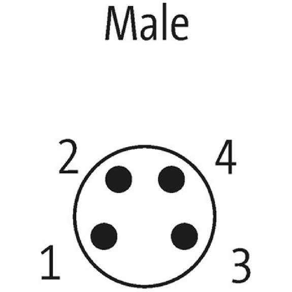 M08A Mâle Droit 4p; Câble PUR UL/CSA 4x0.25 Gris Cpc 10m-Lire la description