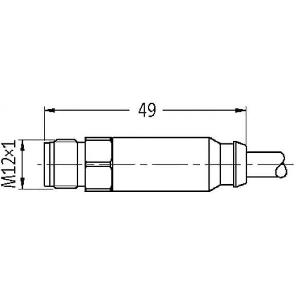 M12 Mâle Droit 4p/M12 Fem Droit 4p Inox F&B; PVC 4x0,34 Gris 3m-Lire la description