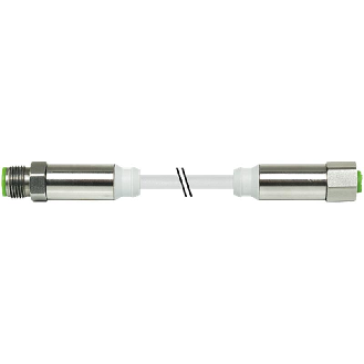 M12 Mâle Droit 4p/M12 Fem Droit 4p Inox F&B; PVC 4x0,34 Gris 3m-Lire la description