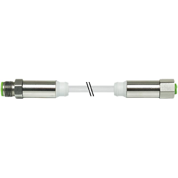 M12 Mâle Droit 4p/M12 Fem Droit 4p Inox F&B; PVC 4x0,34 Gris 3m-Lire la description