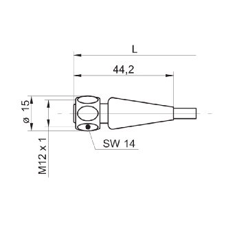 M12A Fem Droit 4p Inox V4A F&B; Câble PP 4x0.34 Gris 2m-Lire la description