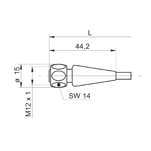 M12A Fem Droit 4p Inox V4A F&B; Câble PP 4x0.34 Gris 2m-Lire la description