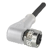 M12A Fem Coudé 5p LED PNP NO/NF; Câble PUR 4x0.34 Noir Cpc 20m 30Vdc