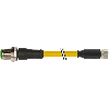 M08A Fem Droit 3p/M12A Mâle Droit 3p; PVC 3x0,25 Jaune Cpc 0,15m