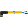 M08A Fem Coudé 4p; Câble PVC UL/CSA 4x0.25 Jaune 3m
