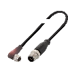 M08A Fem Coudé 4p/M12A Mâle Droit 4p; PUR 4x0.34 Noir Cpc 0,3m