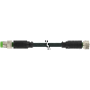M08A Fem Droit 3p/M08A Mâle Droit 3p; PUR 3x0.25 Noir Cpc 2m