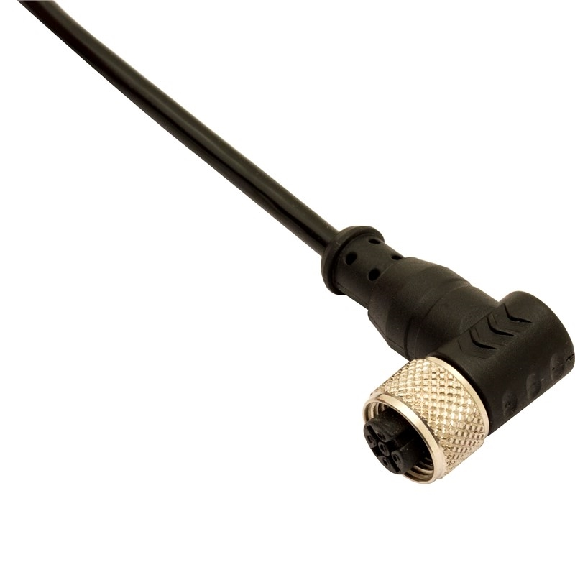M12A Fem Coudé 4p; Câble PVC 10m-Lire la description