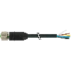 M12A Fem Droit 12p; Câble PUR (UL/CSA) 12x0,14 Noir Cpc 2m