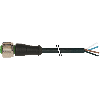 M12A Fem Droit 4p Inox V2A; Câble PUR (UL/CSA) 4x0,34 Noir Cpc 10m