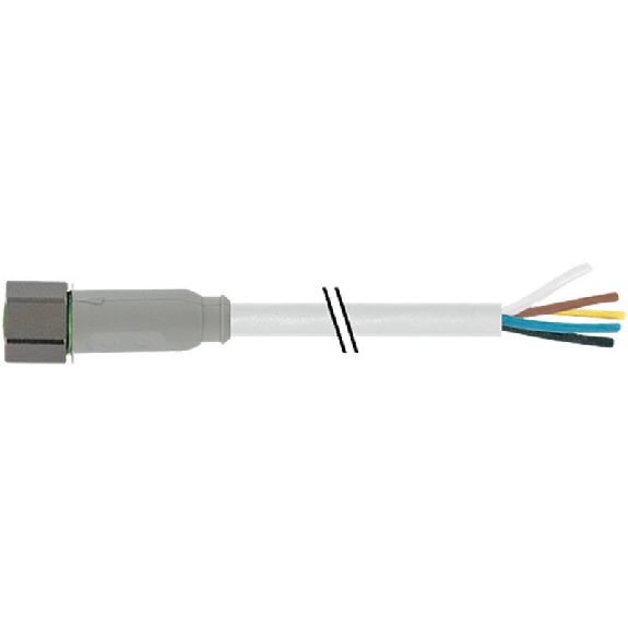M08A Fem Droit 4p Inox V4A F&B; Câble PVC (UL/CSA) 4x0,25 Gris 5m-Lire la description