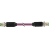 M12 Mâle 0°/M12 Mâle 0°; PUR Blindé 2x2x0.34 Violet Ethernet Cpc 10m