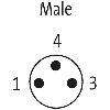 M08A Mâle Droit 3p; Câble PUR UL/CSA 3x0.25 Gris Cpc 2m