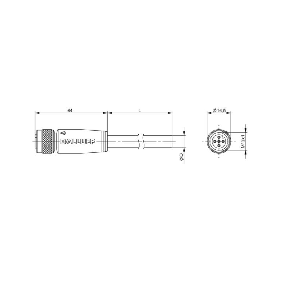 M12A Fem Droit 5p; Câble PUR Blindé 5x0.25 Noir Cpc 2m (60V) M12A Fem Droit 5p; Câble PUR Blindé 5x0.25 Noir Cpc 2m (60V)-Lire la description