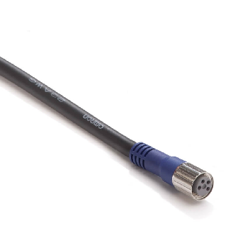 M08A Fem Droit 4p; Câble PVC 4x0.25 Noir 2m-Lire la description