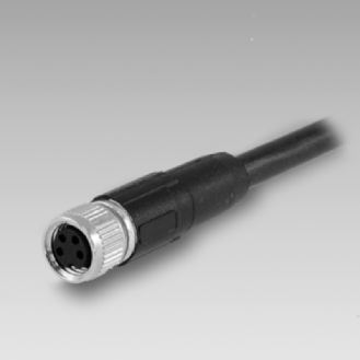 M08A Fem Droit 4p; Câble PUR Blindé 4x0.25 Gris/Noir Cpc 5m-Lire la description