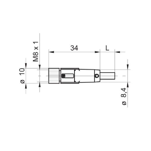 M08A Fem Droit 4p; Câble PUR Blindé 4x0.25 Gris/Noir Cpc 5m M08A Fem Droit 4p; Câble PUR Blindé 4x0.25 Gris/Noir Cpc 5m-Lire la description