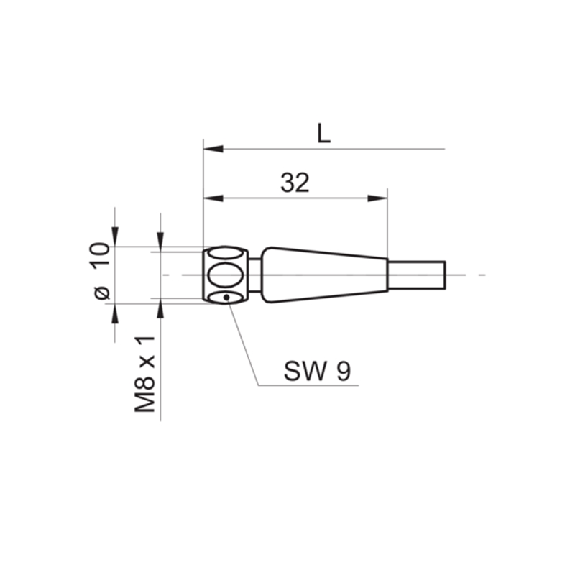 M08A Fem Droit 4p Inox V4A F&B; Câble PP 4x0.34 Gris 2m-Lire la description