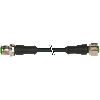 M12A Fem Droit 4p/M12A Mâle Droit 4p; PUR 4x0.34 Noir Cpc 5m