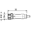M08A Fem Droit 3p; Câble PVC 3x0.25 Gris 3m