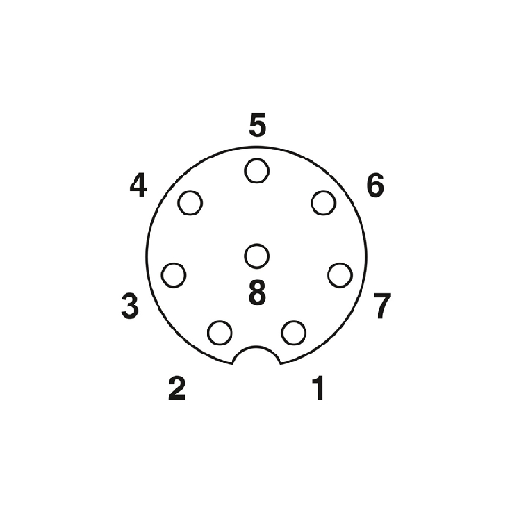 M08A Fem Coudé 8p; Câble PUR 8x0.14 Noir 10m-Lire la description