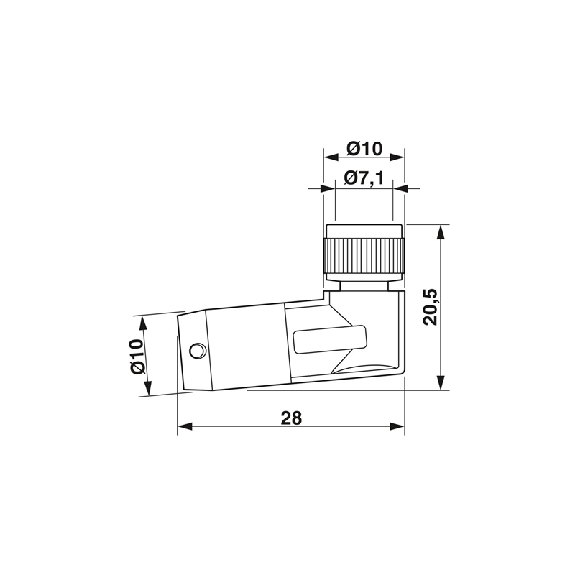 M08A Fem Coudé 8p; Câble PUR 8x0.14 Noir 10m-Lire la description