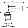 M12A Mâle Coudé 4p; Câble PVC UL/CSA 4x0.34 Jaune 10m