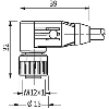 M12A Fem Coudé 8p; Câble PUR (UL/CSA) 8x0.25 Gris Cpc 30m