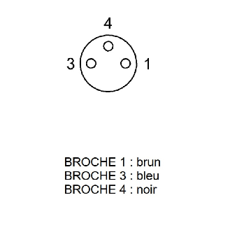 M08A Fem Coudé 3p; Câble PUR 3x0.34 Noir Cpc 3m (60V)-Lire la description