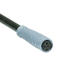 M08A Fem Droit 6p; Câble PVC 6x0.14 Gris 10m