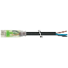 M08A Fem Droit 3p LED; Câble PVC UL/CSA 3x0.25 Noir 5m
