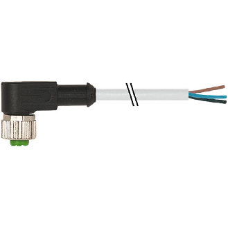 M12A Fem Coudé 5p; Câble PVC (UL/CSA) 5x0.34 Gris 5m-Lire la description