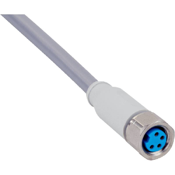 M08A Fem Droit 4p Inox; Câble PVC 4x0.25 Gris 25m-Lire la description