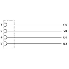M08A Fem Droit 4p; Câble PVC 4x0.25 Noir 3m