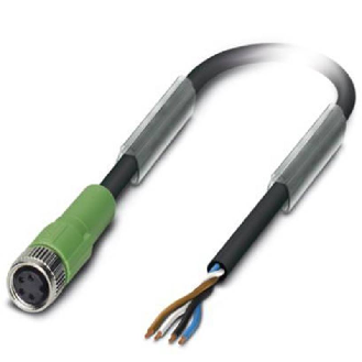 M08A Fem Droit 4p; Câble PVC 4x0.25 Noir 3m-Lire la description