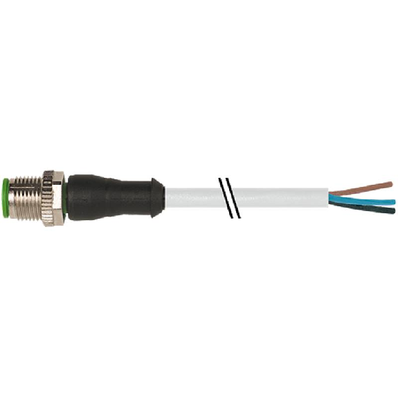 M12A Mâle Droit 5p; Câble PVC UL/CSA 5×0.34 Gris 10m-Lire la description