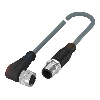 M12A Fem Coudé 4p/M12A Mâle Droit 5p; PVC 4x0.34 Gris Cpc 2m