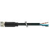 M08A Fem Droit 4p; Câble PVC UL/CSA 4x0.25 Noir 3m