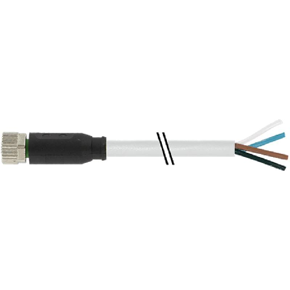 M08A Fem Droit 4p; Câble PVC UL/CSA 4x0.25 Gris 2m-Lire la description