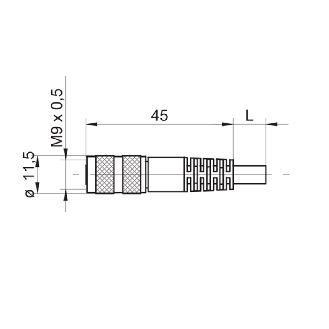 M09 Fem Droit 5p; Câble Blindé PUR/PVC 5x0.14 Noir Cpc 2m-Lire la description