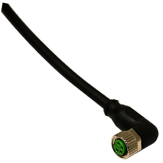 M08A Fem Coudé 4p; Câble PVC 4x0.25 Noir 2m-Lire la description