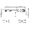 M08A Fem Droit 4p/M12A Mâle Droit 4p; Câble PUR 4x0.25 Noir Cpc 3m