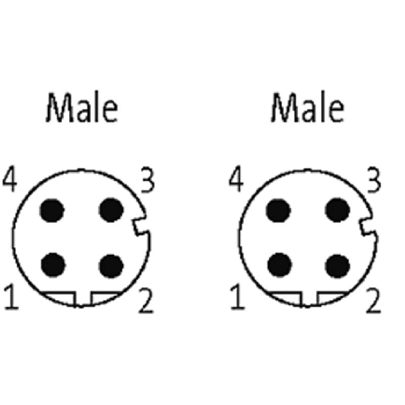 M12 Mâle 90°/M12 Mâle 90°; PUR Blindé 2x2x0.34 Vert Ethernet 10m-Lire la description