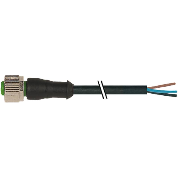 M12A Fem Droit 4p; Câble PUR/PVC 4x0.34 Noir 2m M12A Fem Droit 4p; Câble PUR/PVC 4x0.34 Noir 2m-Lire la description