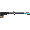 M08A Fem Coudé 4p; Câble PVC UL/CSA 4x0.25 Noir 10m